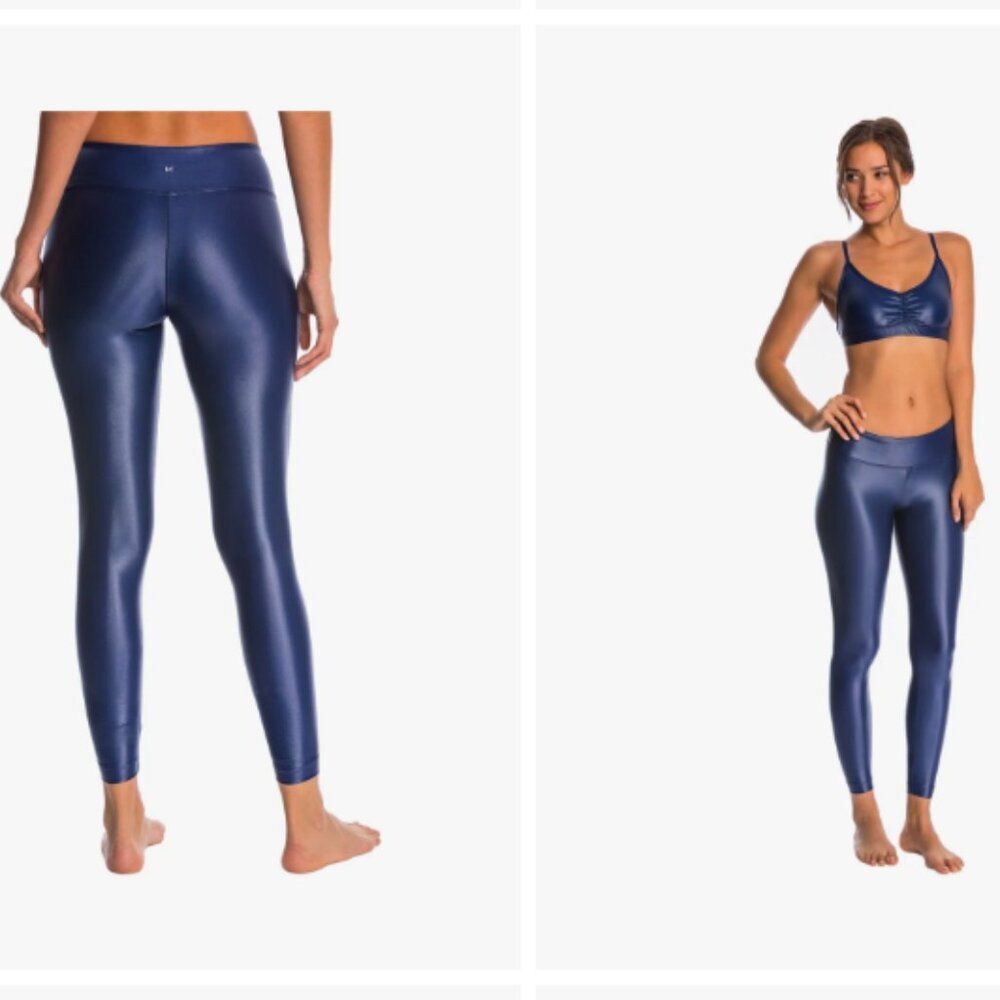 Koral Lustrous Leggings Midnight Blue Metallic Active Athletic Workout